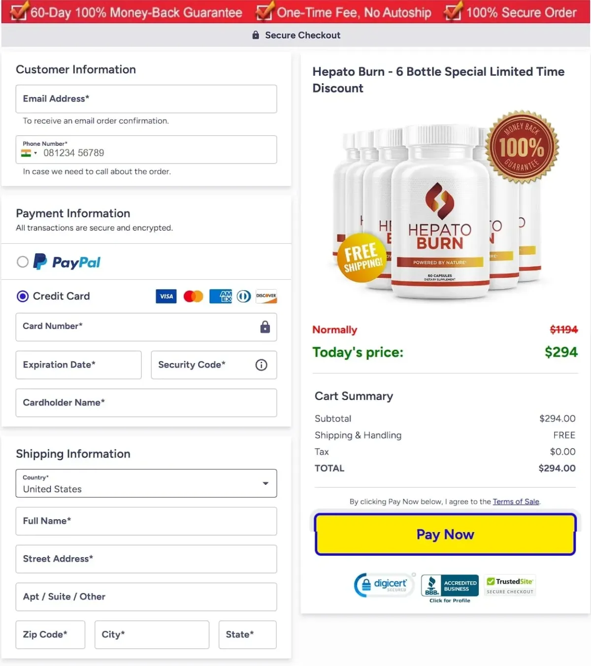 HepatoBurn Order Page